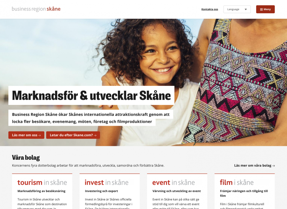 Startsida Business Region Skåne